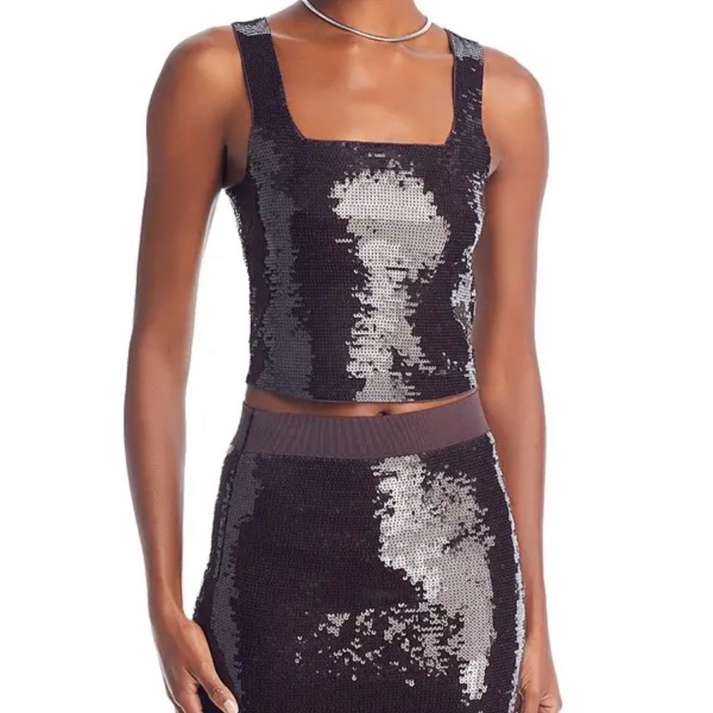 A.L.C. Brown Sequin Tank Top Size M | Sparkly Party Top